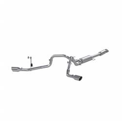 Exhaust System, Installer Series, Cat-Back, Steel, Split Side Exit, Aluminized, Polished Tip, Ford, F-150, 2.7L, 3.5L, 5.0L, Kit