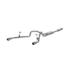 Exhaust System, XP Series, Cat-Back, 409 Stainless Steel, Split Rear Exit, Natural, Polished Tip, Ford, F-150, 2.7L, 3.5L, 5.0L, Kit