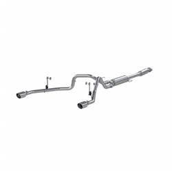 Exhaust System, Installer Series, Cat-Back, Steel, Split Rear Exit, Aluminized, Polished Tip, Ford, F-150, 2.7L, 3.5L, 5.0L, Kit