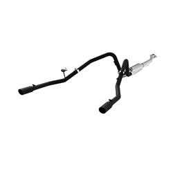 Exhaust System, Black Series, Cat-Back, Steel, Split Rear Exit, Aluminized/Black, Black Tip, Ford, 3.5L, Kit