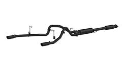 Exhaust System, Black Series, Cat-Back, Steel, Split Rear Exit, Aluminized/Black, Black Tip, Ford, 5.0L, Kit