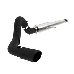 Exhaust System, Black Series, Cat-Back, Steel, Passenger Side Exit, Aluminized/Black, Black Tip, Ford, 2.7L, 3.5L, Kit