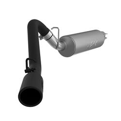 Exhaust System, Black Series, Cat-Back, Steel, Passenger Side Exit, Aluminized/Black, Black Tip, Jeep, 2.5L, 4.0L, Kit