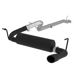 Exhaust System, Black Series, Rear Axle-Back, Steel, Rear Exit, Aluminized/Black, Black Tip, Jeep, 3.6L, Kit