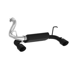 Exhaust System, Black Series, Rear Axle-Back, Steel, Split Rear Exit, Aluminized/Black, Black Tip, Jeep, Kit