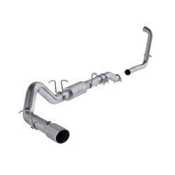 Exhaust System, Installer Series, Turbo-Back, Steel, Passenger Side Exit, Aluminized, Polished Tip, Ford, Kit