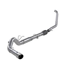 Exhaust System, Installer Series, Turbo-Back, Steel, Passenger Side Exit, Aluminized, Polished Tip, Ford, 6.0L, Kit