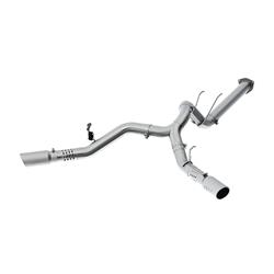 Exhaust System, XP Series, Particulate Filter Back, 409 Stainless Steel, Split Rear Exit, Natural, Polished Tip, Ford, 6.7L, Kit