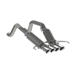 Exhaust System, Pro Series, Rear Axle-Back, 304 Stainless Steel, Rear Center Exit, Natural, Polished Tip, Chevy, 6.2L, Kit