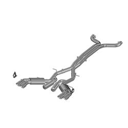 Exhaust System, XP Series, Cat-Back, 409 Stainless Steel, Split Rear Exit, Natural, Polished Tip, Chevy, V8, Kit