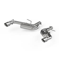 Exhaust System, Pro Series, Rear Axle-Back, 304 Stainless Steel, Split Rear Exit, Natural, Polished Tip, Chevy Camaro, Kit