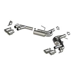 Exhaust System, Installer Series, Rear Axle-Back, Steel, Split Rear Exit, Aluminized, Polished Tip, Camaro, V6, Kit