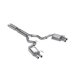 Exhaust System, Pro Series, Cat-Back, 304 Stainless Steel, Split Rear Exit, Natural, Ford, Kit