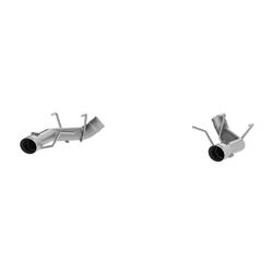 Exhaust System, Pro Series, Rear Axle-Back, 304 Stainless Steel, Split Rear Exit, Natural, Polished Tip, Ford, Mustang, 5.0L, Kit