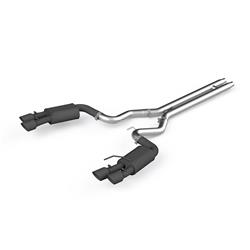 Exhaust System, Black Series, Cat-Back, Steel, Split Rear Exit, Aluminized/Black, Black Tip, Kit