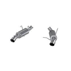 Exhaust System, Installer Series, Rear Axle-Back, Steel, Split Rear Exit, Aluminized, Polished Tip, Ford, Mustang, GT, Kit