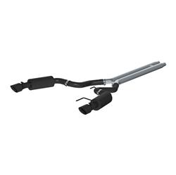 Exhaust System, Black Series, Cat-Back, Steel, Split Rear Exit, Aluminized/Black, Black Tip, Ford, 5.0L, Kit