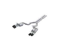 Exhaust System, T304 Stainless Steel, 3" Cat-Back, Quad Split Rear With Carbon Fiber Tips, Active