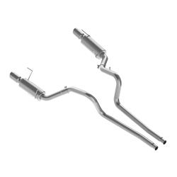 Exhaust System, XP Series, Cat-Back, 409 Stainless Steel, Split Rear Exit, Natural, Polished Tip, Ford, 4.6L, 5.4L, Kit