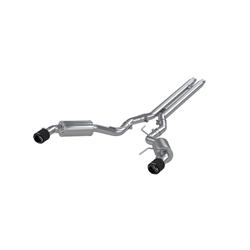 Exhaust System, Armor Pro, Cat-Back, Street Profile, 3 in., Dual Split Rear Exit, 304 Stainless, Dual 4.50 in. Carbon Fiber/Stainless Tips, Ford, Kit