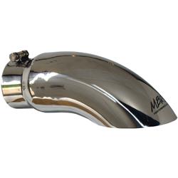 Exhaust Tip, Single, Turn-Down, Clamp-on, 304 Stainless Steel, Polished, 4 in. Inlet I.D., 5 in. Outlet, 14 in. Length, Each