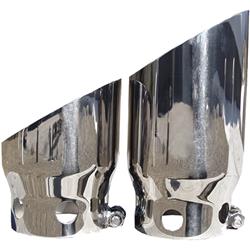 Exhaust Tip, Round, Bolt-On, 304 Stainless Steel, Polished, Pair