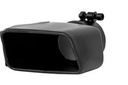 Exhaust Tip, Passenger Side Tip Only, Single, Rectangular, Bolt-on, Stainless, Black, 3.00 in. Inlet I.D, Each