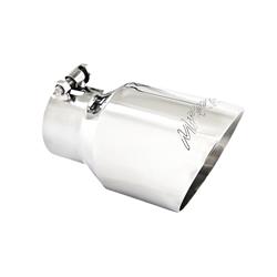 Exhaust Tip, Single, Round, Bolt-on, Stainless Steel, Polished, 3.0 in. Inlet, 8.0 in. Length, Each