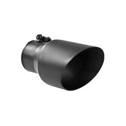 Exhaust Tip, Single, Round, Bolt-on, Stainless Steel, Black, 3.0 in. Inlet I.D., 8 in. Length, Each