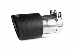 Exhaust Tips Tip, 4½" O.D., Dual Wall Angled, 3" inlet, 7.7" length, Carbon Fiber