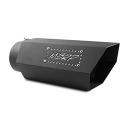 Exhaust Tip, 5.00 in. Inlet, 6.00 in. Outlet, 16.00 in. Length, Hexagon, MBRP Logo, Non-Rolled Edge, Single Wall, 304 Stainless, Black, Each