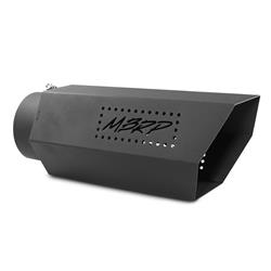 Exhaust Tip, 5.00 in. Inlet, 6.00 in. Outlet, 16.00 in. Length, Hexagon, No Logo, Non-Rolled Edge, Single Wall, 304 Stainless, Black, Each