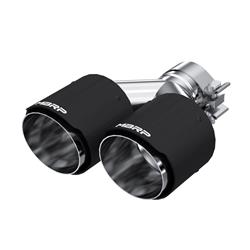 Exhaust Tip, 2.50 in. Inlet, 4 in. Outlets, Round, Clamp On, 304 Stainless Steel, Carbon Fiber, Each