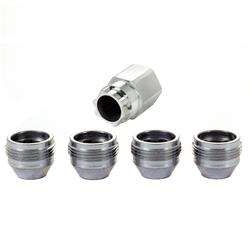 Lug Nuts, Conical Seat, 14mm x 1.50 RH, Open End, Locking, Zinc Plated Steel, Set of 4