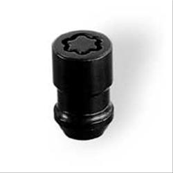 Lug Nuts, Conical Seat, Bulge, 12mm x 1.50 RH, Closed End, Locking, Black Chrome Steel, Set of 4