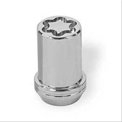 Lug Nuts, Locking, Conical Seat, Bulge, 12mm x 1.50 RH, Tuner Style, Steel, Chrome, Set of 4