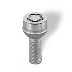 Lug Bolts, Locking, Steel, Chrome, 14mm x 1.50 RH, 1.360 in. Thread Length, Ball Seat, Set of 4