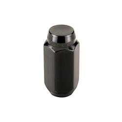 Lug Nuts, Conical Seat, 14mm x 1.50 RH, 1.945 in. Long, 13/16 in. Hex, Closed End, Black Chrome, Steel, Set of 4