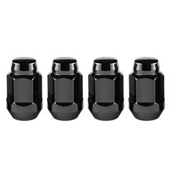 Lug Nuts, Conical Seat, Bulge, Steel, Black Chrome, 14mm x 1.50 RH, Set of 4