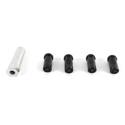 Lug Nuts, Conical Seat, 14mm x 1.50 RH, Tuner Standard, Locking, Black Chrome Plated Steel, Set of 32