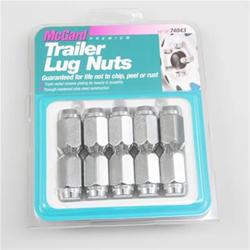 Lug Nuts, Marine, Conical Seat, Standard, 1/2 in. x 20 RH, Steel, Chrome, Set of 10