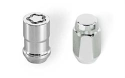 Lug Nuts, Conical Seat, 1/2 in. x 20 RH, Closed End, Standard, Locking, Chrome Plated Steel, Set of 20