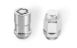 Lug Nuts, Conical Seat, 12mm x 1.50 RH, Closed End, Standard, Locking, Chrome Plated Steel, Set of 20