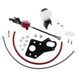 Clutch Master Cylinder, Firewall Kit Only, Adjustable, Cast Aluminum, Black, -4 AN Connection, Chevy, Kit