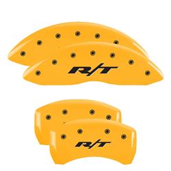 Brake Caliper Covers, Engraved Front and Rear: RT1-Truck, Yellow powder coat finish, black characters