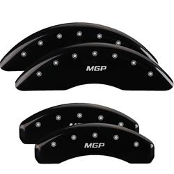 Brake Caliper Covers, Bolt-on, Aluminum, Black Powdercoated, MGP Logo, Audi, Set of 4