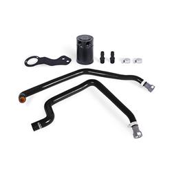 Oil Catch Can, Baffled, Round, Aluminum, Black Anodized, Black Silicone Hoses, Chevy, 6.2L, Kit