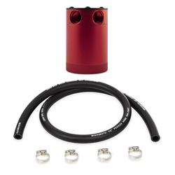 Oil Catch Can, Mishimoto Universal Compact Baffled Oil Catch Can Kit, 2-Port, Red