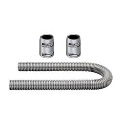 Radiator Hose, Flexible, Stainless, Chrome, 36 in. Length, 1 3/4 in. Ends, Adapters, Clamps, Clamp Covers, Kit