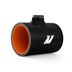 Silicone Hose Coupling, Straight, Black, 3.000 in. Inlet/3.000 in. Outlet, 3 in. Long, 1/8 in. NPT Bung, Each